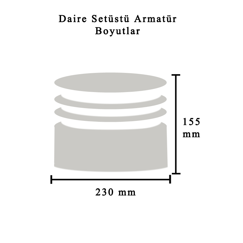 daire setüstü armatür boyutlar
